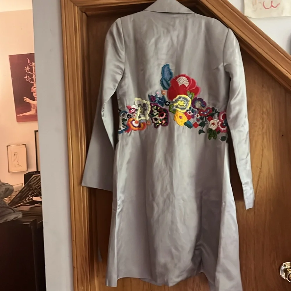 NWT Johnny Was Biya Embroidered Silk Coat Sz S - Picture 2 of 4